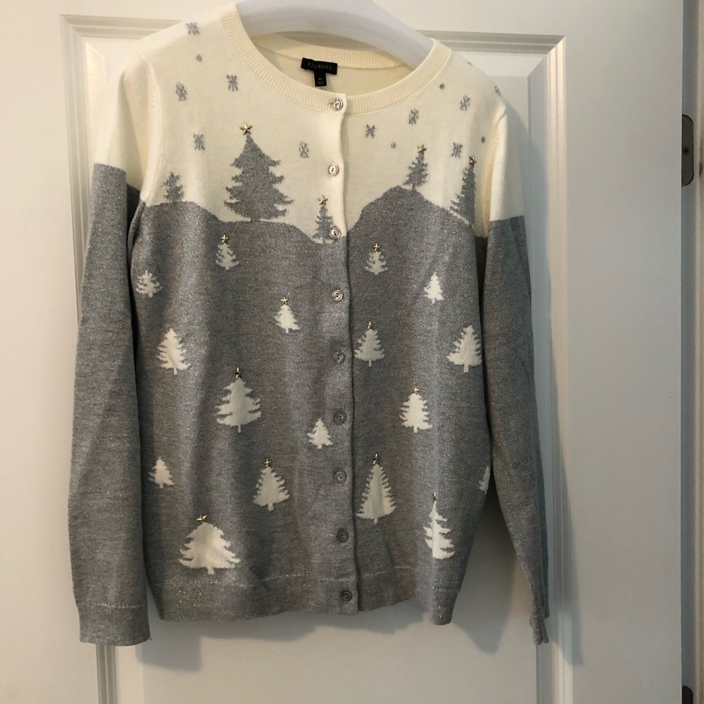 Talbots holiday cardigan